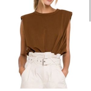 Endless Rose Passed Shoulder T-Shirt Brown.